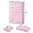 thumbnail image 3 of GZXS 7 Drawer Dresser for Bedroom, Modern Chest of Drawers for Living Room, Hallway, Entryway, Easy Assembly, Pink, 3 of 7