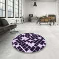 thumbnail image 3 of Ahgly Company Indoor Round Patterned Bright Lilac Purple Area Rugs, 7' Round, 3 of 6