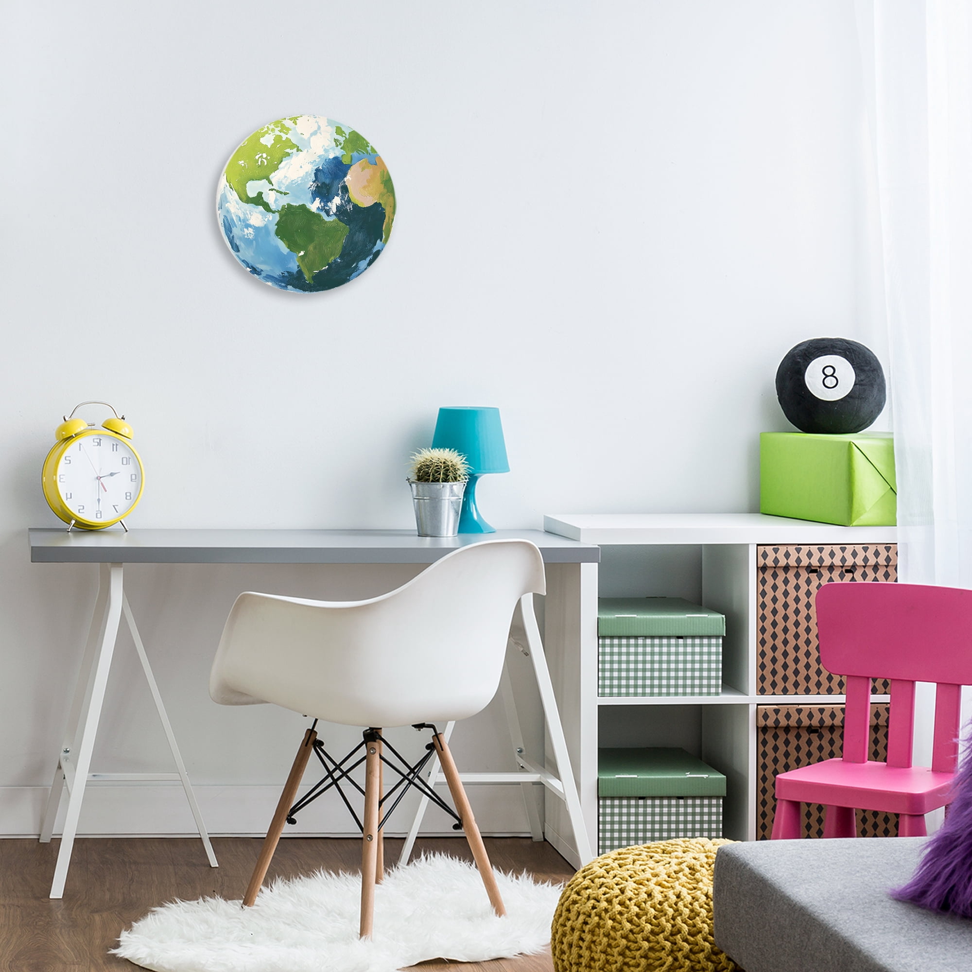 Stupell Industries Planet Earth over Cream Circular Wall Plaque, design by The Prints Vibe