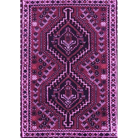 Ahgly Company Indoor Rectangle Persian Purple Traditional Area Rugs, 4' x 6'