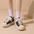 thumbnail image 2 of 2022 verano estilo coreano casual mujer nuevo diseño lona remaches zapatos plataforma zapatos cordones zapatillas zapatos, 2 of 5