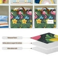 thumbnail image 4 of Yayeee Foldable Storage Basket for Shelves with Handles Set of 2 Waterproof Cloth Bins, Flamingo Floral Pattern, 4 of 7