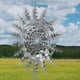 thumbnail image 4 of Escultura de turbina eólica cinética de metal, molino de viento mágico único con jardín con hilanderos de acero inoxidable para jardín al aire libre para decoración de patio | MOON, 4 of 5