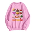 thumbnail image 5 of WEIWEN Happy Hallothanksmas Halloween Sweatshirts for Women Thanksgiving Christmas Graphic Fall Sweaters for Women Dressy Casual Long Sleeve Outfits Women's Clothing Pink, M, 5 of 5