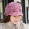 thumbnail image 3 of Holzlrgus Womens Winter Beanie Warm Knitted Slouchy Wool Hats Cap with Visor, 3 of 7