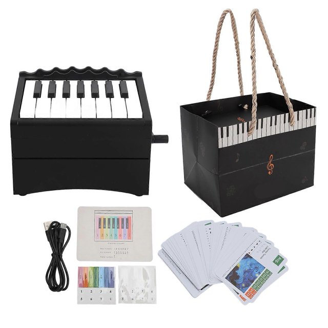 USB Rechargeable Piano Calendar, 52 Weekly Cards with Sheet Music, Black