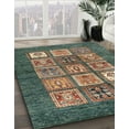 thumbnail image 3 of Ahgly Company Machine Washable Indoor Round Abstract Green Area Rugs, 8' Round, 3 of 7