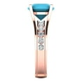 thumbnail image 3 of Clara Pucci 14K Rose Gold 3.39 Simulated Turquoise Engraveable Engagement Ring + Wedding Band Set, 3 of 7