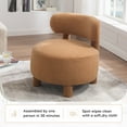 thumbnail image 6 of NEW Fabric Armless Accent Chair With Curved Backrest And Solid Wooden Legs Upholstered Chair Slipper Side Chair For Primary Living Space Bedroom Vanity Room Or Reading Room ,Khaki, 6 of 7