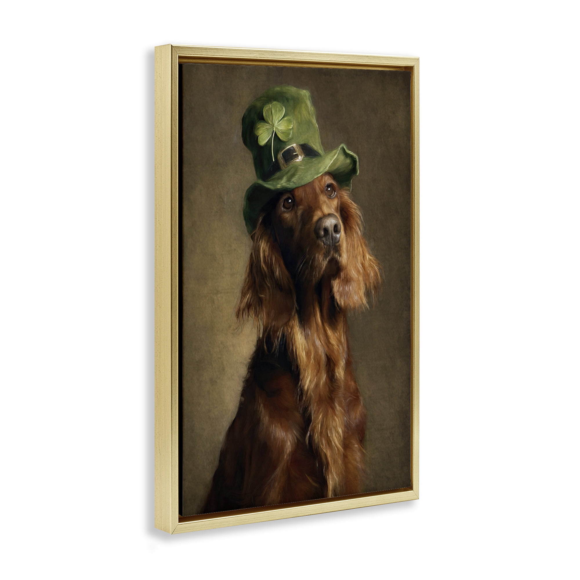 Stupell Industries The Irish Setter Portrait Gold Framed Floater Canvas Wall Art, design by Tina LeCour