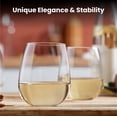 thumbnail image 3 of Chef's Star 15oz Stemless Wine Glasses Set Classic Durable Wine Shatter-Resistant Glass 6 Pack, 3 of 6