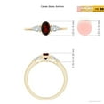 thumbnail image 5 of ANGARA Natural Oval Garnet Three Stone Ring with Pear Diamonds in 14K Yellow Gold (6x4mm Garnet) | January Birthstone, Anniversary, Jewelry Gift for Women | Natural Garnet Ring (Ring Size - 6.5), 5 of 8