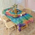 thumbnail image 3 of Colorful Rainbow Tie Dye Spiral Pattern Rectangle Tablecloth 60"x120",Waterproof Polyester Rectangle Table Cloth, Wipeable Spillproof Polyester Tablecloth for Dining, Camping, Indoor and Outdoor, 3 of 6