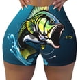 thumbnail image 2 of Salouo Big bass fish1 Print Women's Athletic Shorts,Booty Shorts Biker Shorts High Waisted Elastic Workout Shorts for Yoga Gym Running Sports-XX-Large, 2 of 8