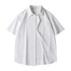 thumbnail image 1 of pstuiky Camisas de manga corta para hombre, Camisa de manga corta con cuello vuelto y botones y bolsillos de color liso a la moda para hombre camisas casuales para hombre l, 1 of 3