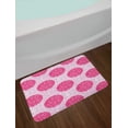 thumbnail image 2 of Abstract Bath Mat, Art of Large and Smaller Polka Dots Round Bubbles, Plush Bathroom Decor Mat with Non Slip Backing, 29.5" X 17.5", Pink Fuchsia, by Ambesonne, 2 of 2
