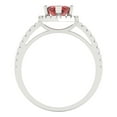 thumbnail image 4 of Halo Engagement Ring for Women - 2.38ct Natural Garnet in 14K White Gold Promise Ring, 4 of 6