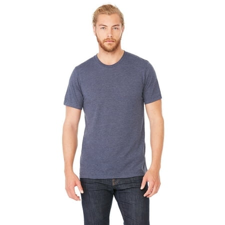 BELLA+CANVAS T-Shirt Jersey CVC pour Homme, 3TG, Bleu Marine Minuit Chiné