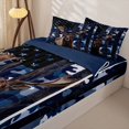 thumbnail image 3 of Castle Fairy Rustic American Flag Moose Zipper Queen Comforter Set with Fitted Sheet and 2 Pillowcases,Jungle Wildlife Deer Camouflage Zipper Bedding Set,Navy Blue Reversible,4 Pieces, 3 of 6