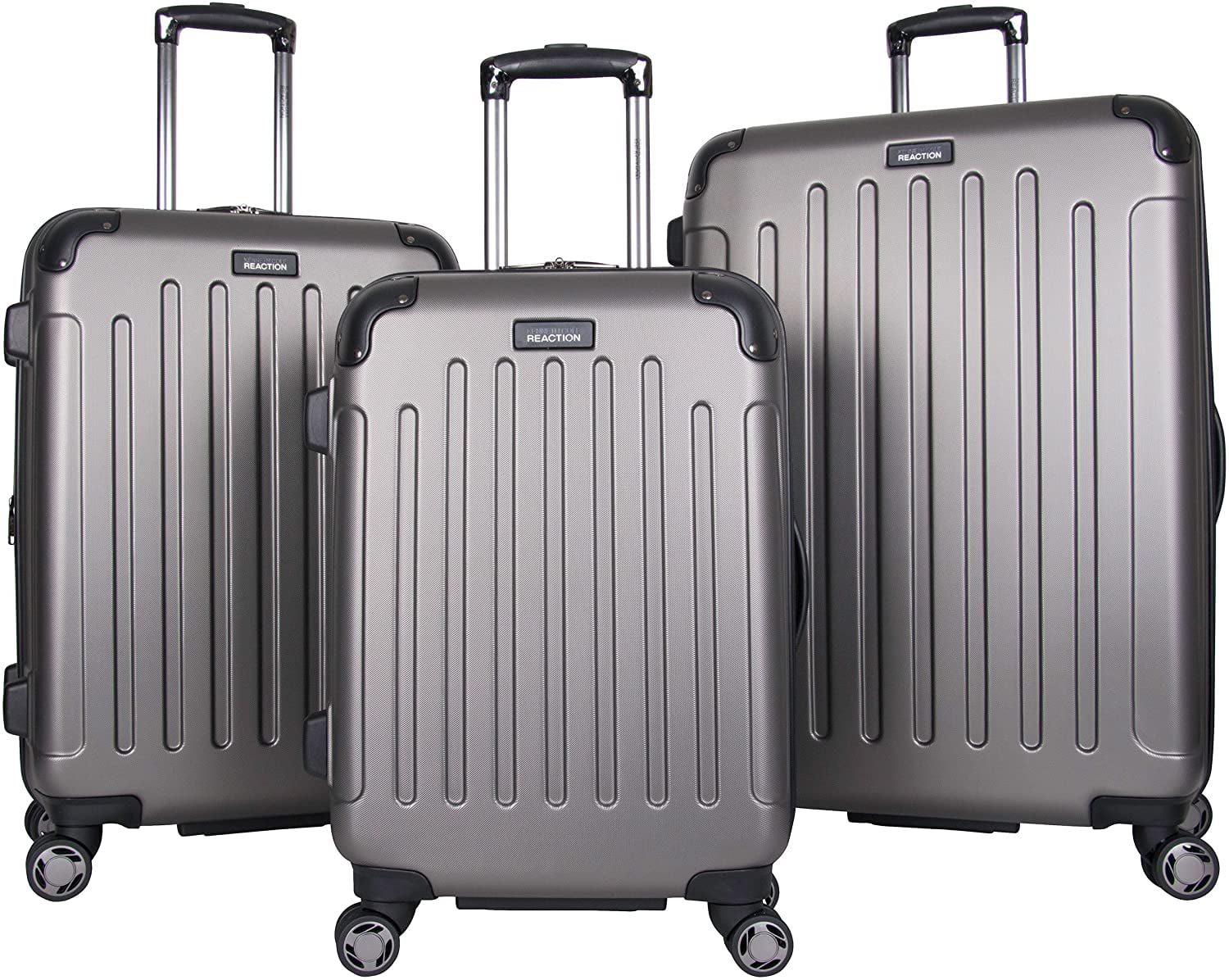 Kenneth Cole Reaction Renegade 24” Lightweight Hardside Expandable 8-Wheel Spinner Checked-Size Luggage Black 