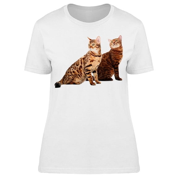 She-cat And He-cat Bengal Breed T-Shirt Women -Image by Shutterstock, Female Small