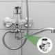 thumbnail image 5 of Válvula de desvío de ducha G1/2" 4 vías adaptador cuadrado de acero inoxidable con cinta de politetrafluoroetileno para manguera de válvula de ángulo de bidet, baño, inodoro, grifo (53mm Plata), 5 of 6