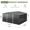thumbnail image 6 of MUCHANT 12'x14' Outdoor Metal Storage Shed with Updated Frame Structure and Lockable Doors, Steel Garden Tool Sheds for Backyard, Patio, Lawn, Black, 6 of 6