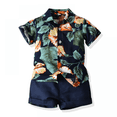 thumbnail image 4 of Teen Flower Short Sleeve Shirt Hawaiian Vacation Shorts Two-Piece Suit-week, 4 of 4