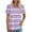 Purple, variant on MIUOWANP Women Summer Short Sleeve Shirts Women's Spring/Summer Striped Round Neck Sleeve Short Sleeve Top T-shirt Army Green S
