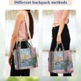 thumbnail image 4 of FORMRS Womens Corduroy Tote Bag Crossbody Shoulder Handbag with Pocket, Green Window Sea, 4 of 7