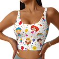 thumbnail image 2 of Haiem Childrens Party Pattern Womens Sports Bra - U Neck Padded Low Impact Yoga Bra Workout Crop Top Gym Moisture-Wicking Workout Vest -XX-Large, 2 of 9