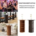 thumbnail image 4 of 36" Tall Round Bar Table, Tambour Dining Table with Three-Layer Storage Shelf for Balcony, Kitchen, Living room, 4 of 11