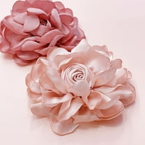 Opvise 10cm Rose Fabric Flower Accessory Women Versatile Corsage Hair Clip Suit Lapel Clothing Bags DIY Corsage Wine Red