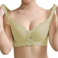 thumbnail image 2 of Ramiter Plus Size Lingerie Women's Halter Neck Lace Hollow Out Back Lace Bra Deep V Scalloped Strappy Bralette 36/80C,Green, 2 of 3