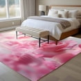 thumbnail image 4 of 5'x8' Area Rugs, Pink Rose Fantasy Indoor Outdoor Area Rug for Living Room Bedroom, Elegance Floral Romantic Reflection Washable Bathroom Rugs Kitchen Floor Carpet Mats Home Decor Aesthetic, 4 of 8