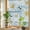 Blue, variant on White Daisy Farmhouse Window Privacy Film Rainbow Static Cling Stain Glass Window Film for Glass Door, Decorative UV Blocking Sunroof Decal Sticker for Car 17.7"x78.7" Garden Floral Honeybees Wooden