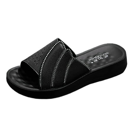 

PEASKJP Women Sandals Wide Width Women’s Sofia Sandals for Casual Walking and Everyday (Black 7.5)