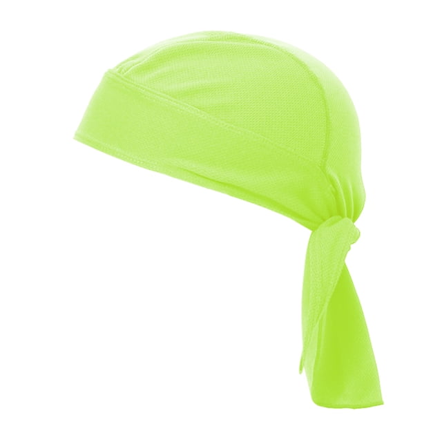 TOPTIE Do Rag Cycling Pirate Hat Cooling Helmet Liner Skull Cap Headwear-LIME