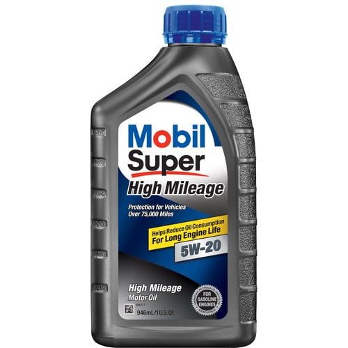 Mobil Super High Mileage Synthetic Blend Motor Oil 5W20, 1 Quart
