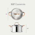 thumbnail image 2 of Carote 5QT Tri-Ply Stainless Steel Stock Pot with Lid, Induction Compatible Soup Pot for Cooking, 2 of 7