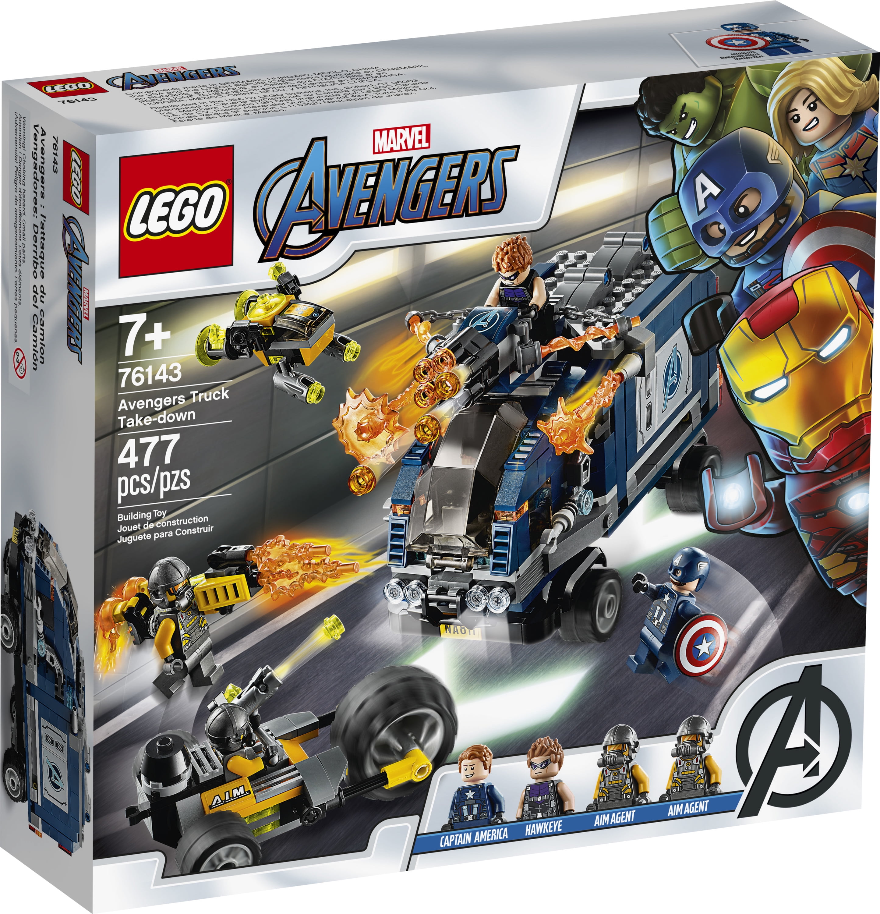 LEGO Marvel Avengers Truck Take-Down 76143 Captain America and Hawkeye  Superhero Building Toy (477 Pieces)