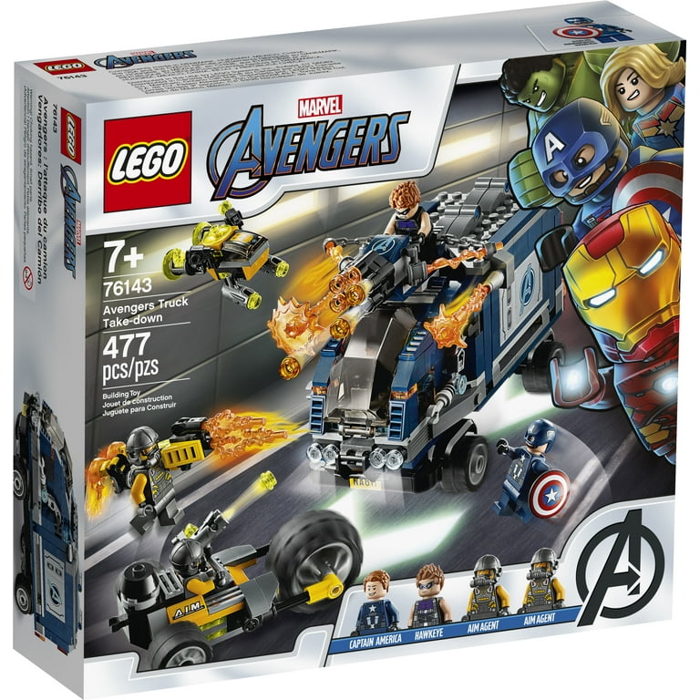 LEGO Marvel Avengers Truck Take-Down 76143 Captain America and Hawkeye  Superhero Building Toy (477 Pieces) 