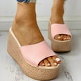thumbnail image 2 of adviicd Wedge Sandals for Women Hot Slippers for Women Wedges Shoes Toe Ladies Slippers For Women Peep Causal Slippers Womens Fuzzy Robe And Slippers, 2 of 5