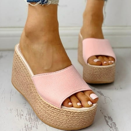 

Medcursor Slippers For Women Ladies Wedges Slippers Causal Peep Toe Shoes Classic Fit Sandals