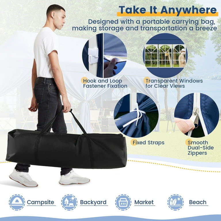 Light Weight tarp & Tent「KAKUREGA」 Gymax 10x20 FT Canopy, Heavy Duty with 6 Detachable