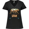 thumbnail image 3 of Inktastic Utah Vacation Bear Silhouette Women's Plus Size V-Neck T-Shirt, 3 of 5