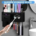 thumbnail image 2 of Multifunctional Wall-Mounted Toothbrush Holder, Automatic Toothpaste Dispenser Space Saving Toothbrush and Toothpaste Holder, with 2 Cups and Drawers Cosmetic Organizer (Black 2 Dispensers), 2 of 8