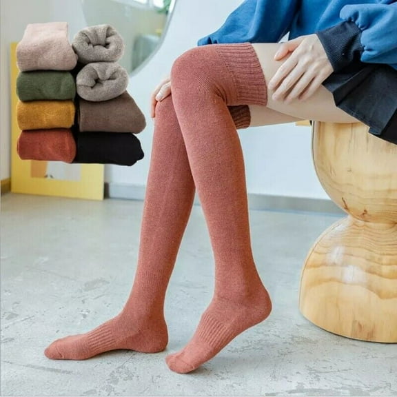 Htwon Women's Cable Knit Thigh High Boot Socks Extra Long Winter Stockings Leg Warmers