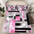thumbnail image 2 of Manfei Teens Adults Minimalist Rectangle 4pcs Bed Sheets,Ombre Bling Glitter King Sheets,Gradient Geometric Super Cozy Sheet Set,Ultra Soft Home Decor, 2 of 7