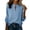 Light blue, variant on Women's V Neck Long Sleeve Blouse Casual Loose Fit Stand Collar Work Shirt Wrinkle Polyester Top for & Daily Wear Black S
